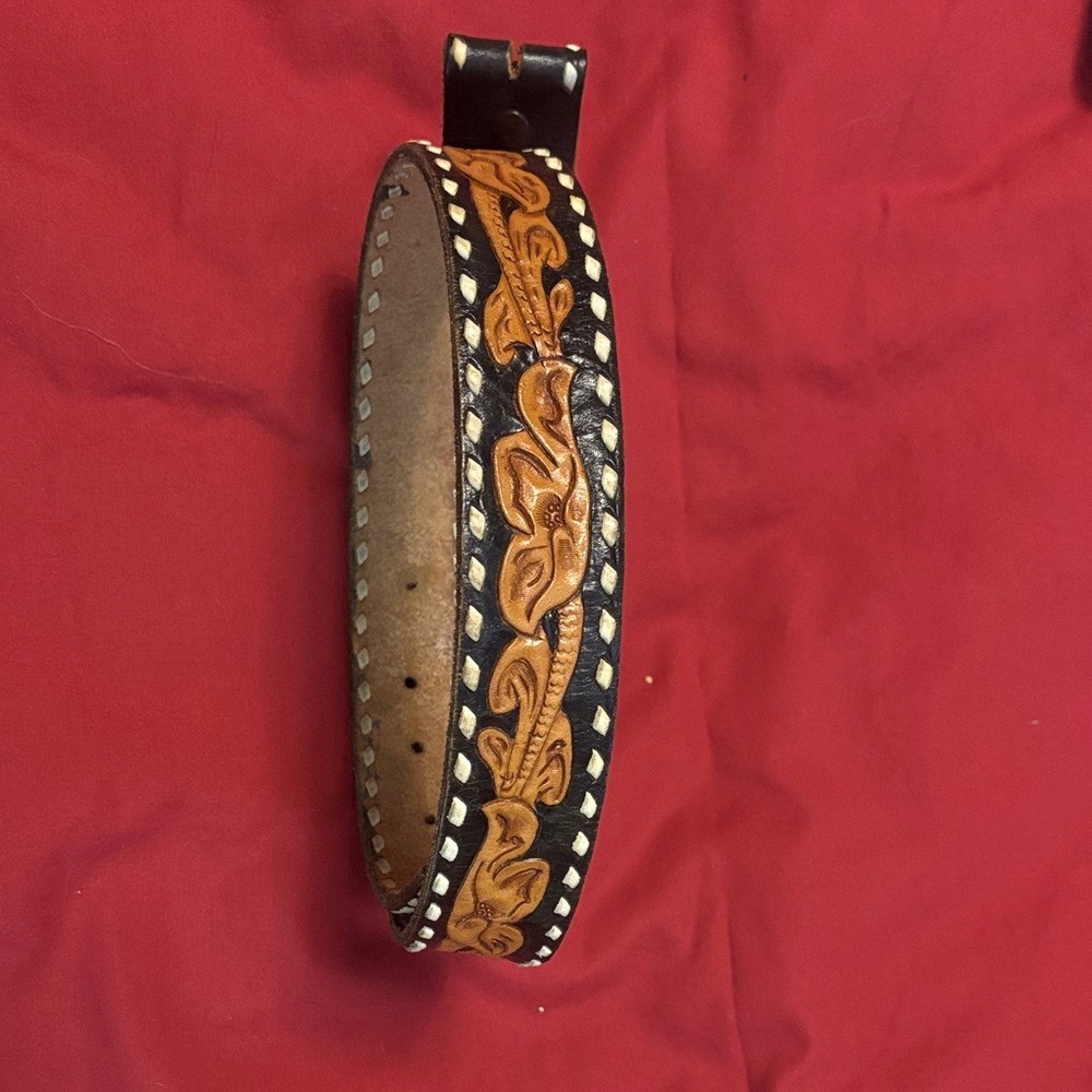 Live Oak Leather Belt with Unique Stitching